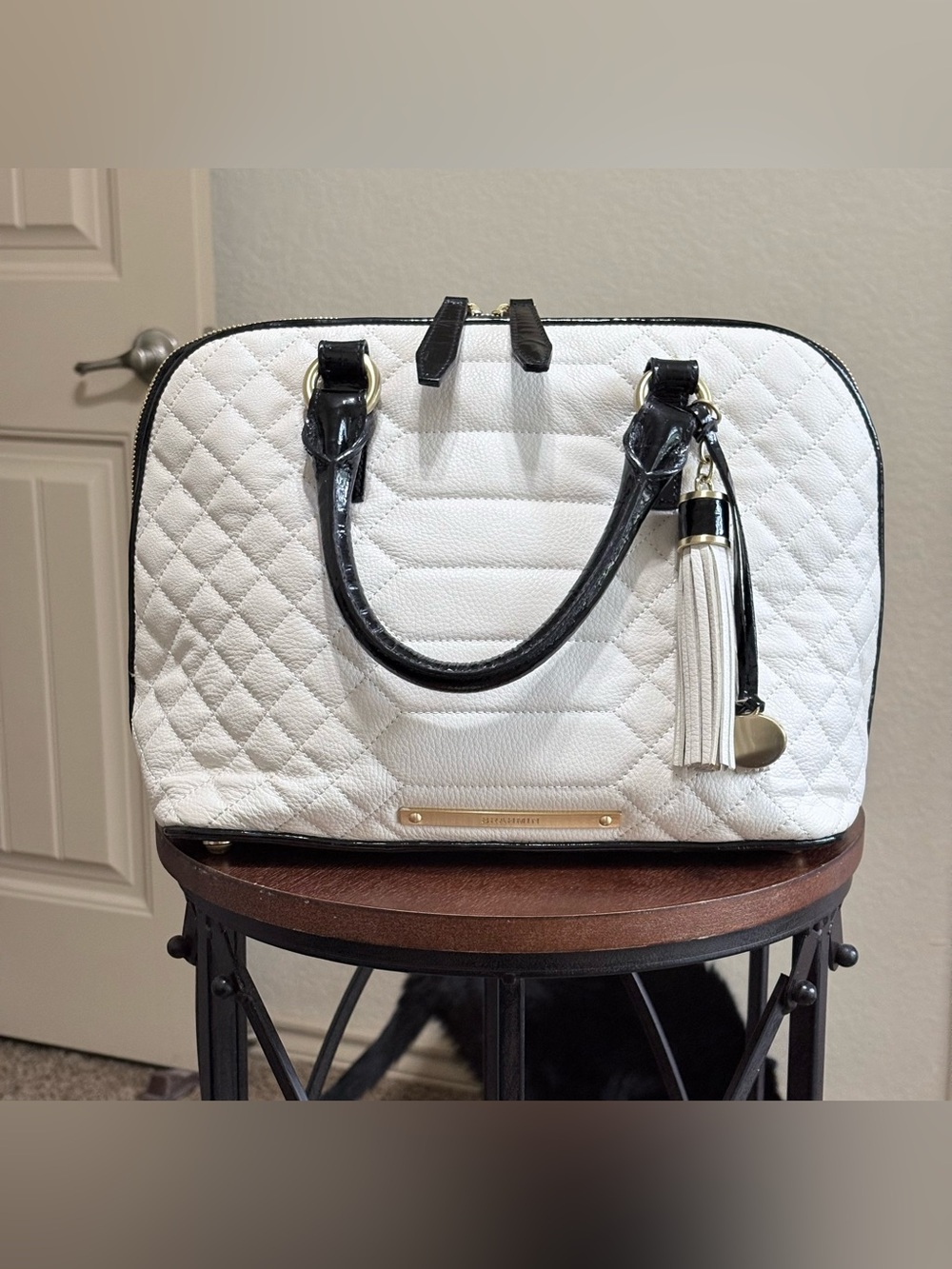Brahmin Vivian Satchel in Creme’ Florentine.